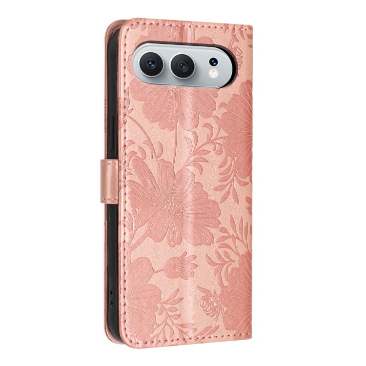 For Honor 500 5G Global 155.8mm Sunflower Embossed Leather Phone Case with Small Black Rope