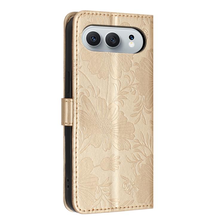 For Honor 500 5G Global 155.8mm Sunflower Embossed Leather Phone Case with Small Black Rope