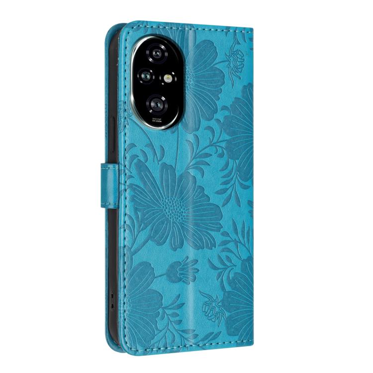 For Honor 200 Pro Sunflower Embossed Leather Phone Case with Small Black Rope