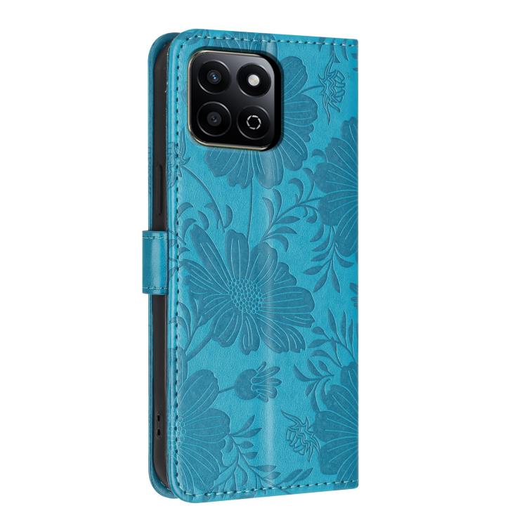 For Honor 200 Smart Sunflower Embossed Leather Phone Case with Small Black Rope
