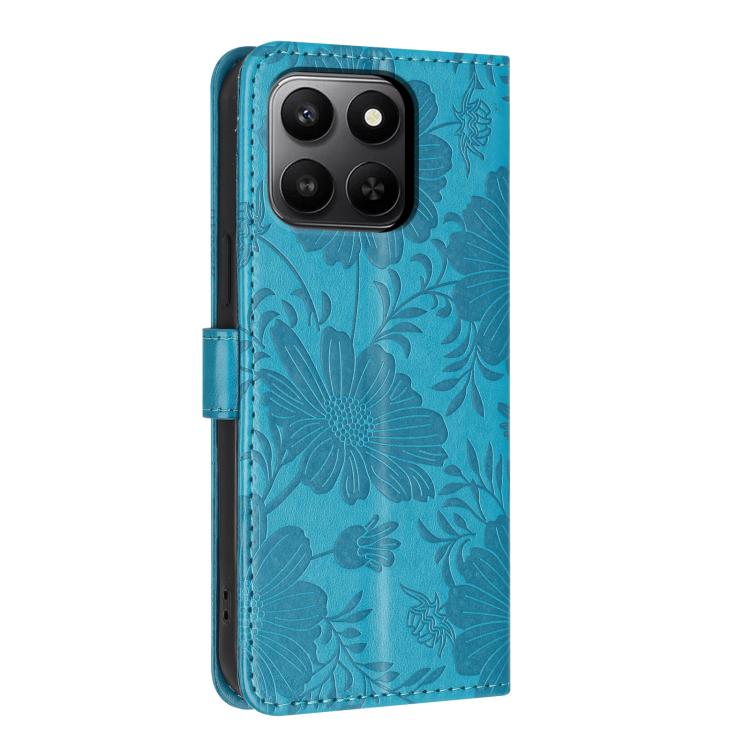 For Honor 400 Smart 5G Global Sunflower Embossed Leather Phone Case with Small Black Rope
