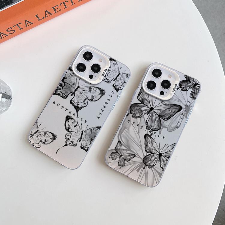 For iPhone 11 Pro Max Butterfly Pattern Silver Plating PC Hybrid TPU Phone Case