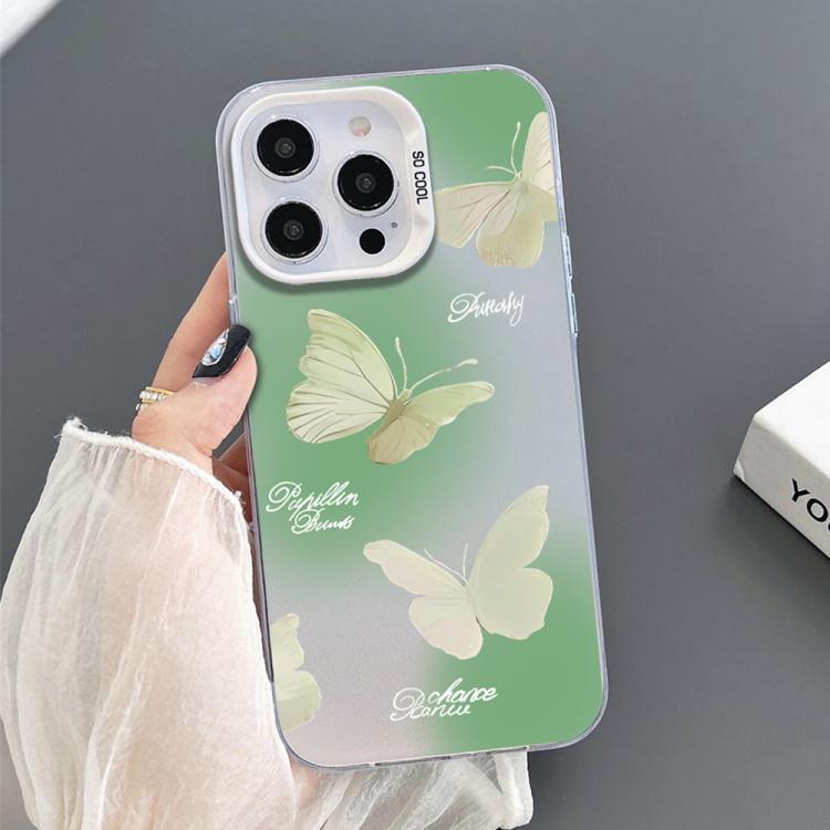For iPhone XS / X Butterfly Pattern Silver Plating PC Hybrid TPU Phone Case