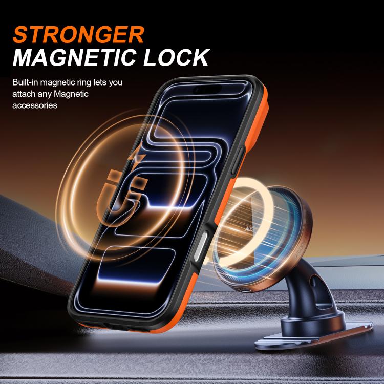 For iPhone 17 Pro Max Camera Sliding Shield Magnetic Rotation Holder Phone Case