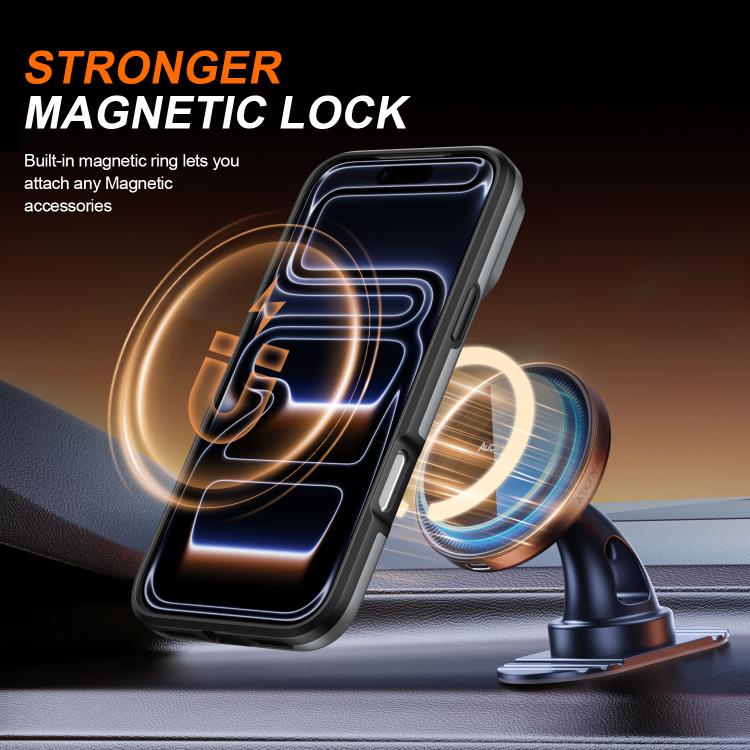 For iPhone 17 Pro Max Camera Sliding Shield Magnetic Rotation Holder Phone Case