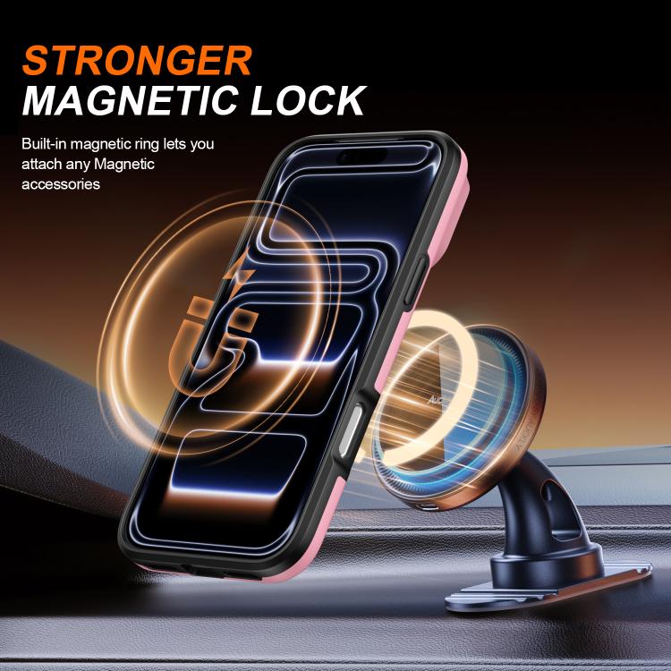 For iPhone 17 Pro Camera Sliding Shield Magnetic Rotation Holder Phone Case