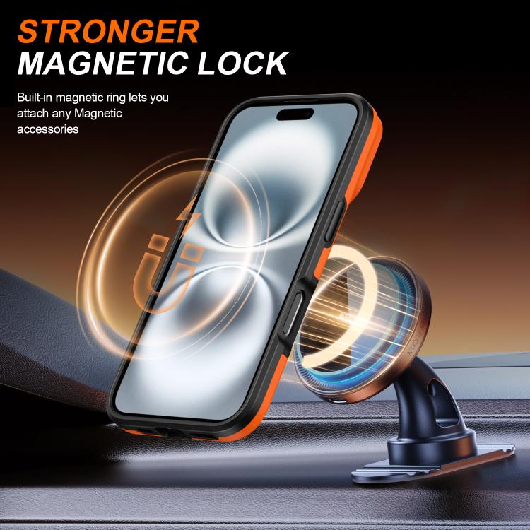 For iPhone 17 Camera Sliding Shield Magnetic Rotation Holder Phone Case