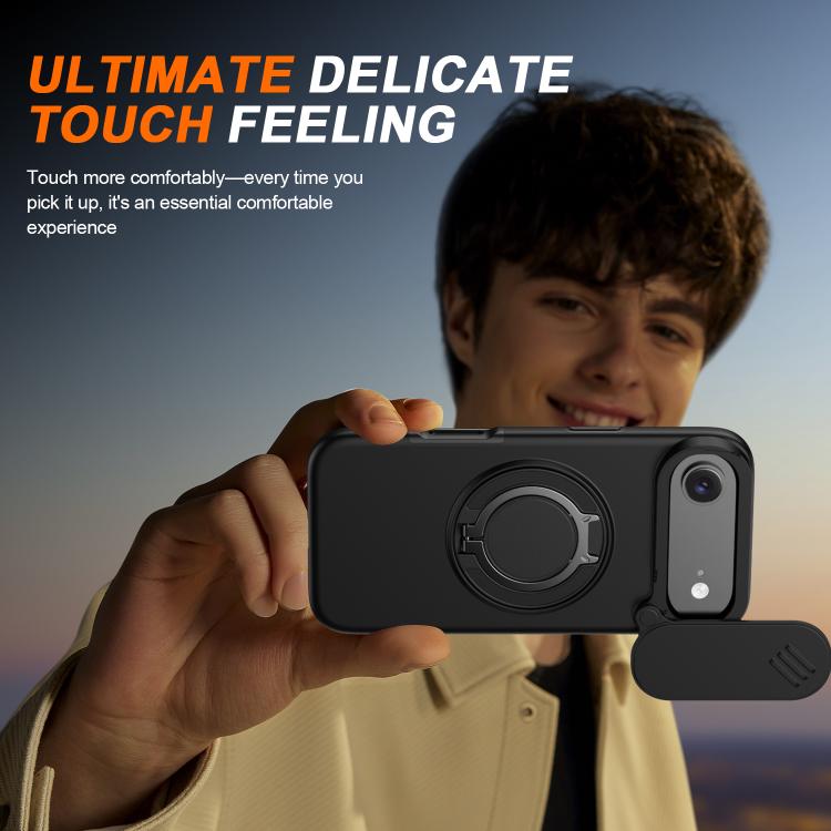 For iPhone Air Camera Sliding Shield Magnetic Rotation Holder Phone Case