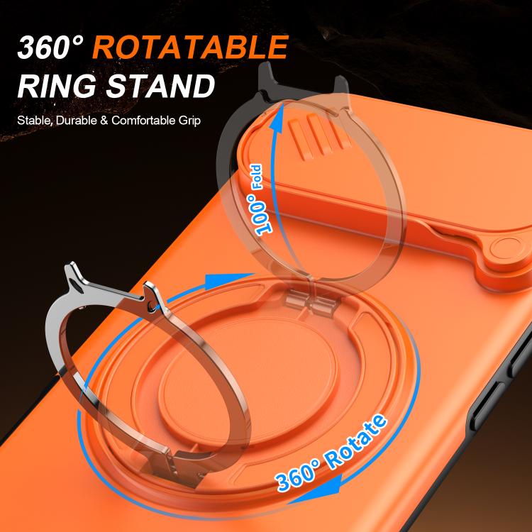 For iPhone Air Camera Sliding Shield Magnetic Rotation Holder Phone Case