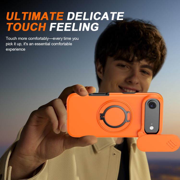 For iPhone Air Camera Sliding Shield Magnetic Rotation Holder Phone Case