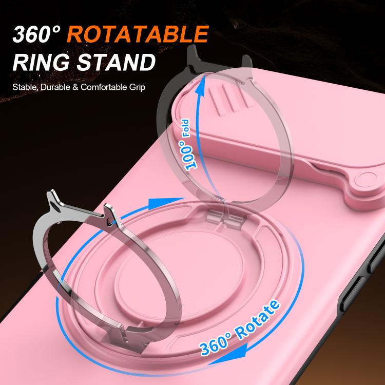 For iPhone Air Camera Sliding Shield Magnetic Rotation Holder Phone Case