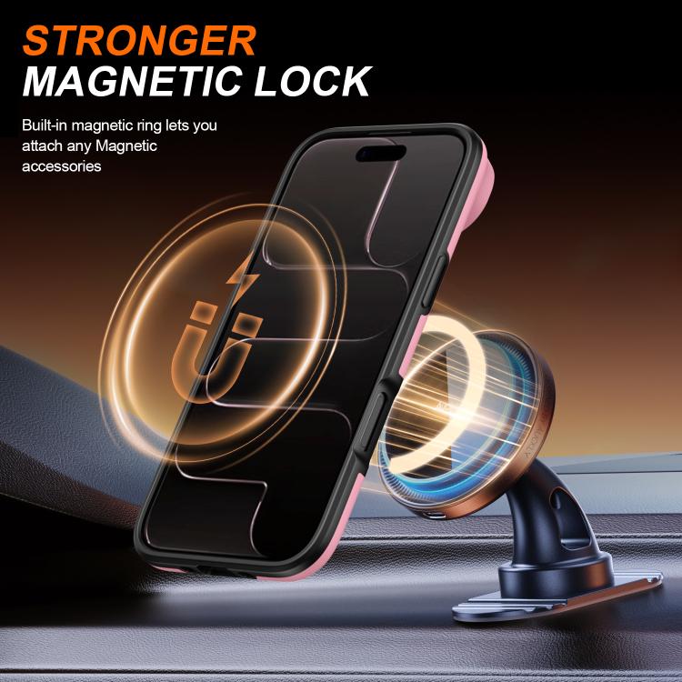 For iPhone Air Camera Sliding Shield Magnetic Rotation Holder Phone Case