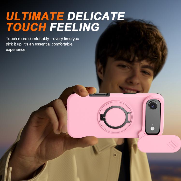 For iPhone Air Camera Sliding Shield Magnetic Rotation Holder Phone Case