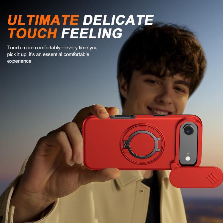 For iPhone Air Camera Sliding Shield Magnetic Rotation Holder Phone Case