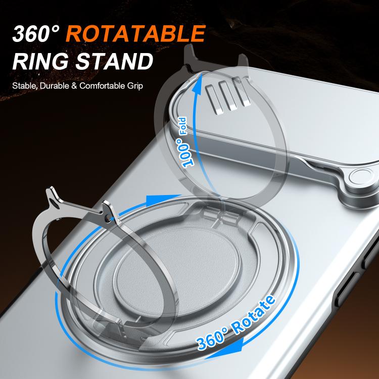 For iPhone Air Camera Sliding Shield Magnetic Rotation Holder Phone Case