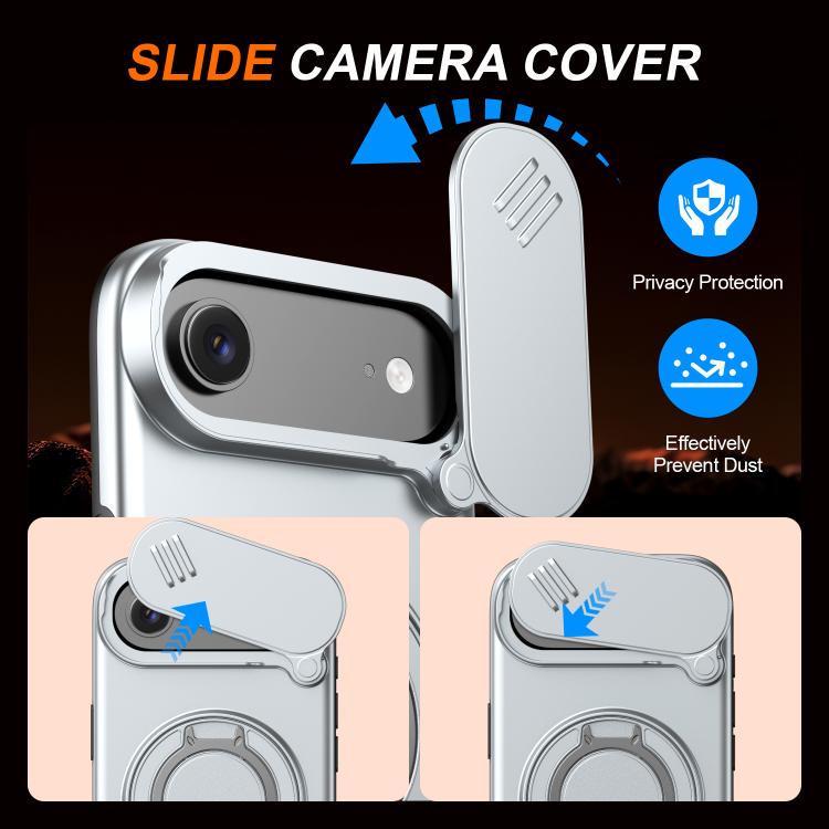 For iPhone Air Camera Sliding Shield Magnetic Rotation Holder Phone Case