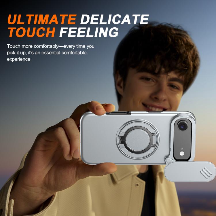 For iPhone Air Camera Sliding Shield Magnetic Rotation Holder Phone Case