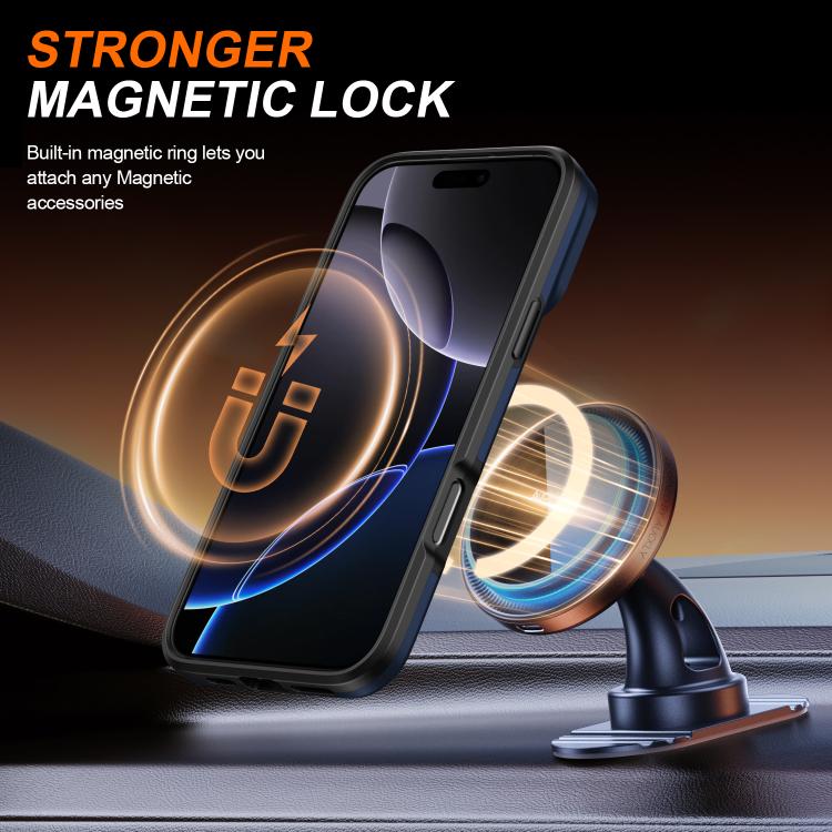 For iPhone 16 Pro Max Camera Sliding Shield Magnetic Rotation Holder Phone Case