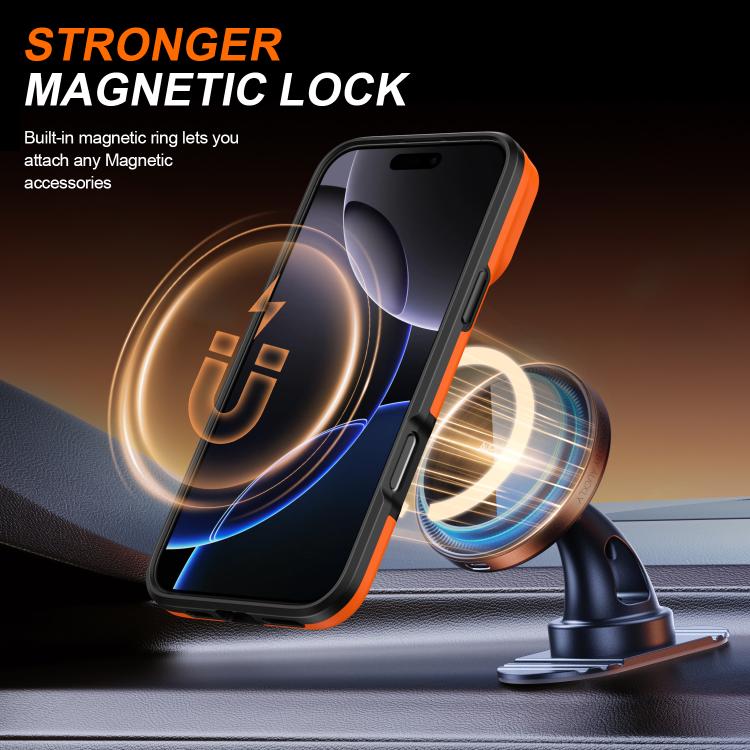 For iPhone 16 Pro Max Camera Sliding Shield Magnetic Rotation Holder Phone Case