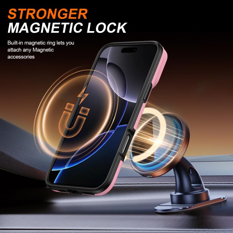 For iPhone 16 Pro Max Camera Sliding Shield Magnetic Rotation Holder Phone Case