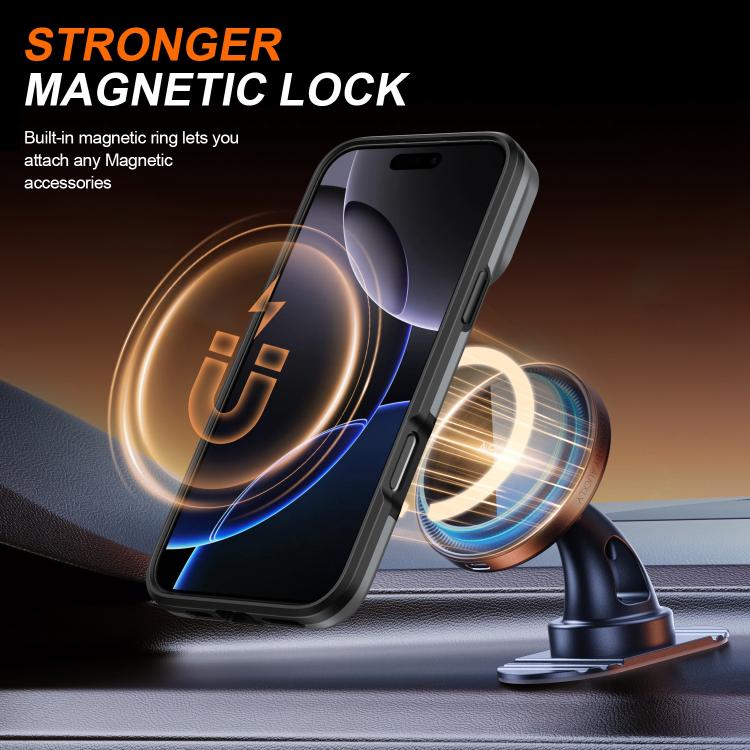 For iPhone 16 Pro Camera Sliding Shield Magnetic Rotation Holder Phone Case
