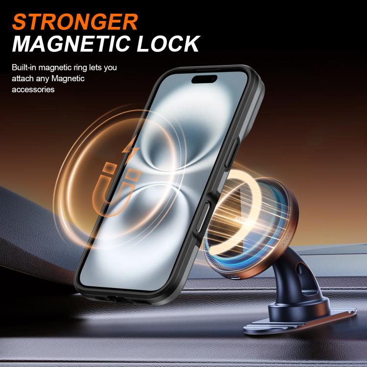 For iPhone 16 Camera Sliding Shield Magnetic Rotation Holder Phone Case