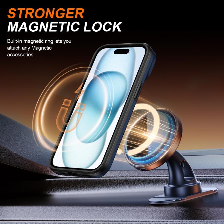 For iPhone 15 Camera Sliding Shield Magnetic Rotation Holder Phone Case