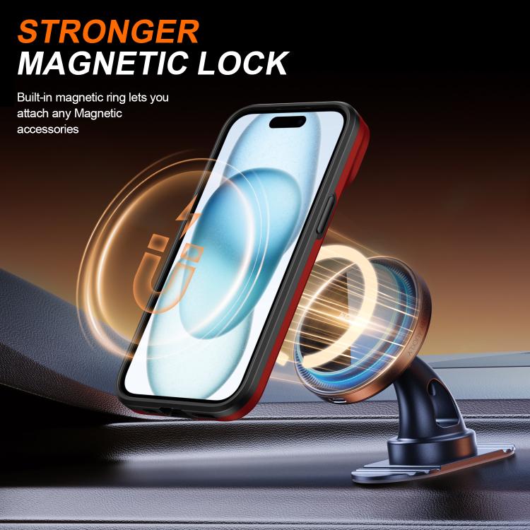 For iPhone 15 Camera Sliding Shield Magnetic Rotation Holder Phone Case