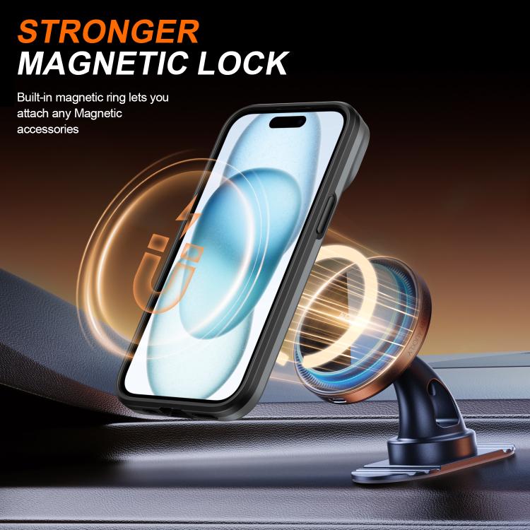 For iPhone 15 Camera Sliding Shield Magnetic Rotation Holder Phone Case