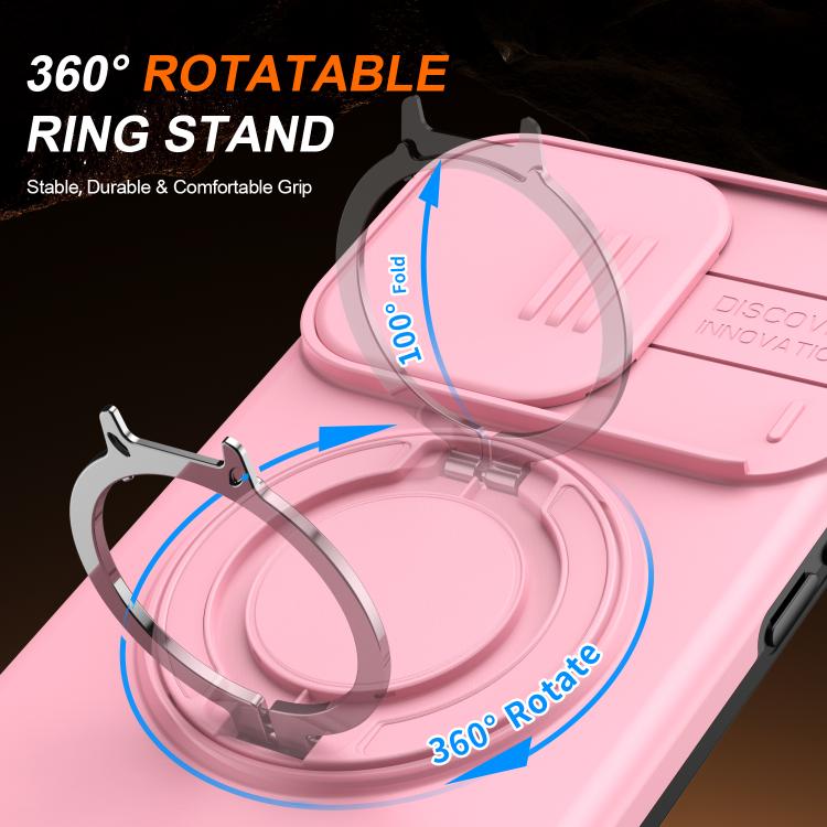 For iPhone 13 Pro Camera Sliding Shield Magnetic Rotation Holder Phone Case