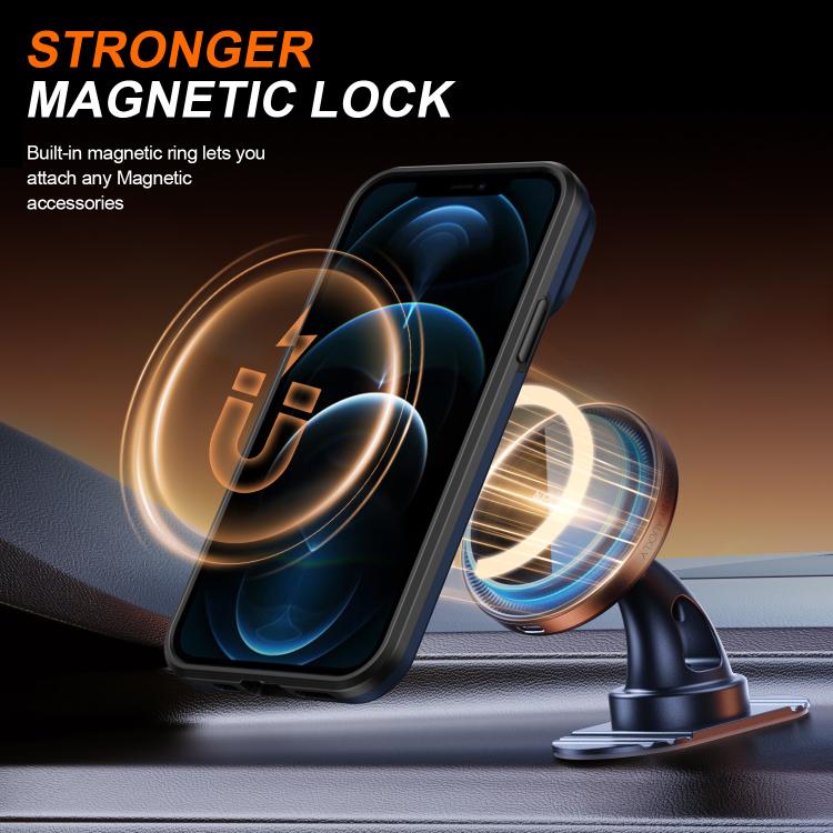 For iPhone 12 / 12 Pro Camera Sliding Shield Magnetic Rotation Holder Phone Case