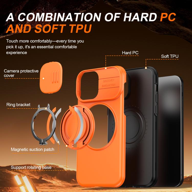 For iPhone 12 / 12 Pro Camera Sliding Shield Magnetic Rotation Holder Phone Case