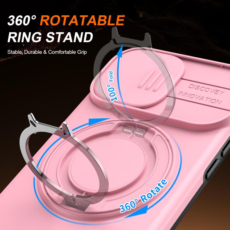 For iPhone 12 / 12 Pro Camera Sliding Shield Magnetic Rotation Holder Phone Case