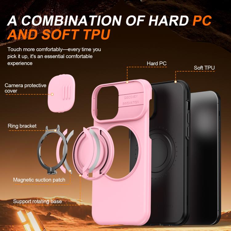 For iPhone 12 / 12 Pro Camera Sliding Shield Magnetic Rotation Holder Phone Case