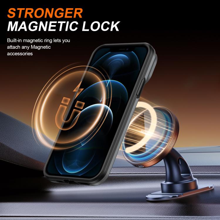 For iPhone 12 / 12 Pro Camera Sliding Shield Magnetic Rotation Holder Phone Case