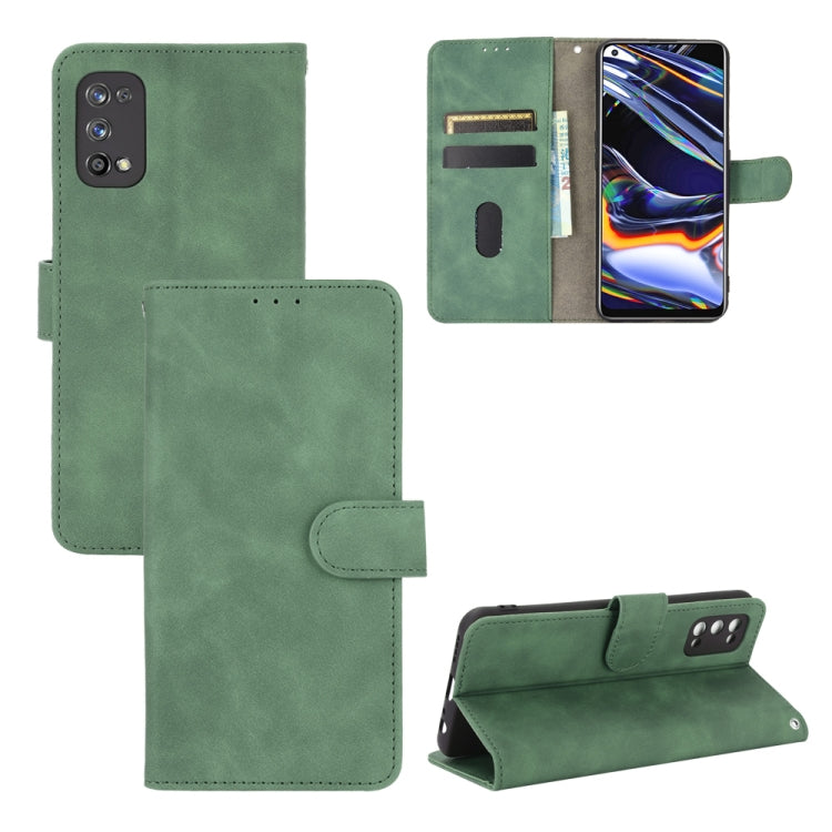 For OPPO Realme 7 Pro Solid Color Skin Feel Magnetic Buckle Horizontal Flip Calf Texture PU Leather Case with Holder & Card Slots & Wallet