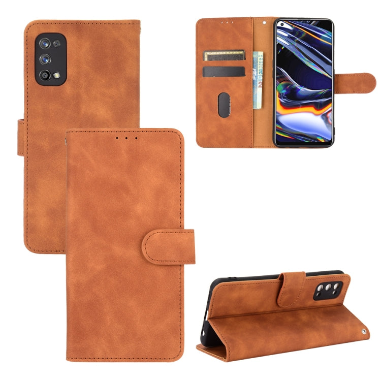 For OPPO Realme 7 Pro Solid Color Skin Feel Magnetic Buckle Horizontal Flip Calf Texture PU Leather Case with Holder & Card Slots & Wallet