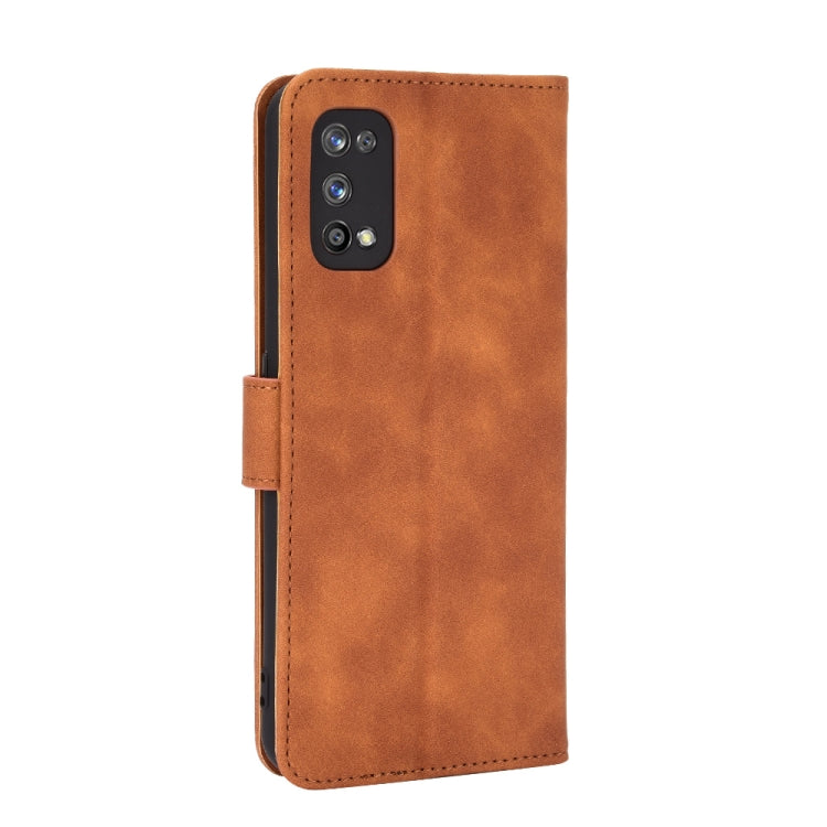 For OPPO Realme 7 Pro Solid Color Skin Feel Magnetic Buckle Horizontal Flip Calf Texture PU Leather Case with Holder & Card Slots & Wallet
