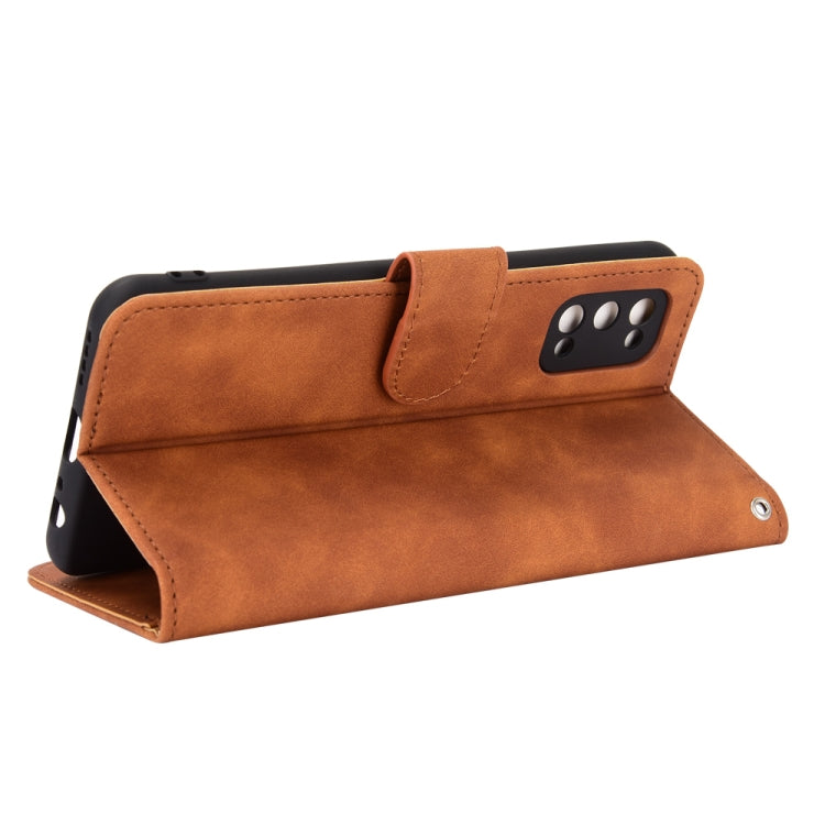 For OPPO Realme 7 Pro Solid Color Skin Feel Magnetic Buckle Horizontal Flip Calf Texture PU Leather Case with Holder & Card Slots & Wallet