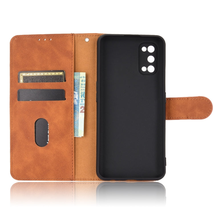 For OPPO Realme 7 Pro Solid Color Skin Feel Magnetic Buckle Horizontal Flip Calf Texture PU Leather Case with Holder & Card Slots & Wallet
