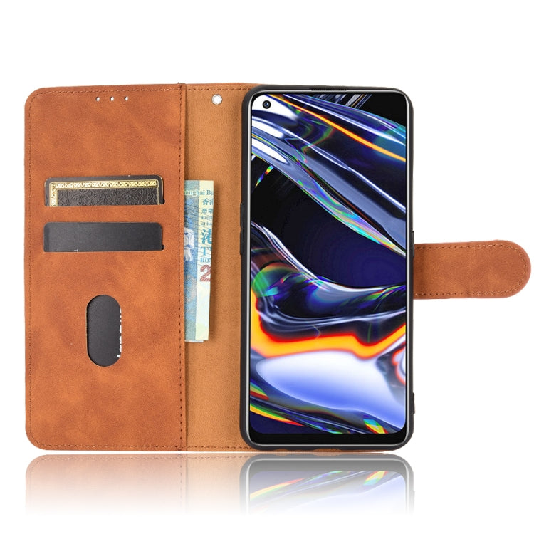 For OPPO Realme 7 Pro Solid Color Skin Feel Magnetic Buckle Horizontal Flip Calf Texture PU Leather Case with Holder & Card Slots & Wallet