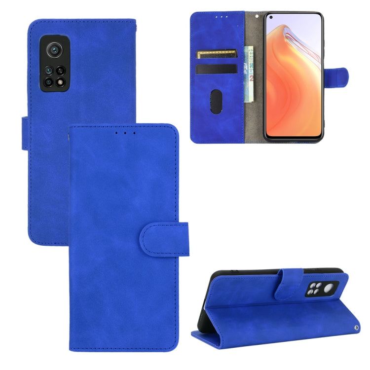 For Xiaomi Mi 10T Solid Color Skin Feel Magnetic Buckle Horizontal Flip Calf Texture PU Leather Case with Holder & Card Slots & Wallet