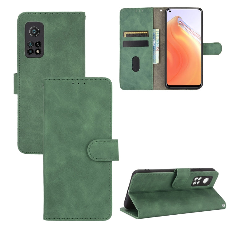 For Xiaomi Mi 10T Solid Color Skin Feel Magnetic Buckle Horizontal Flip Calf Texture PU Leather Case with Holder & Card Slots & Wallet