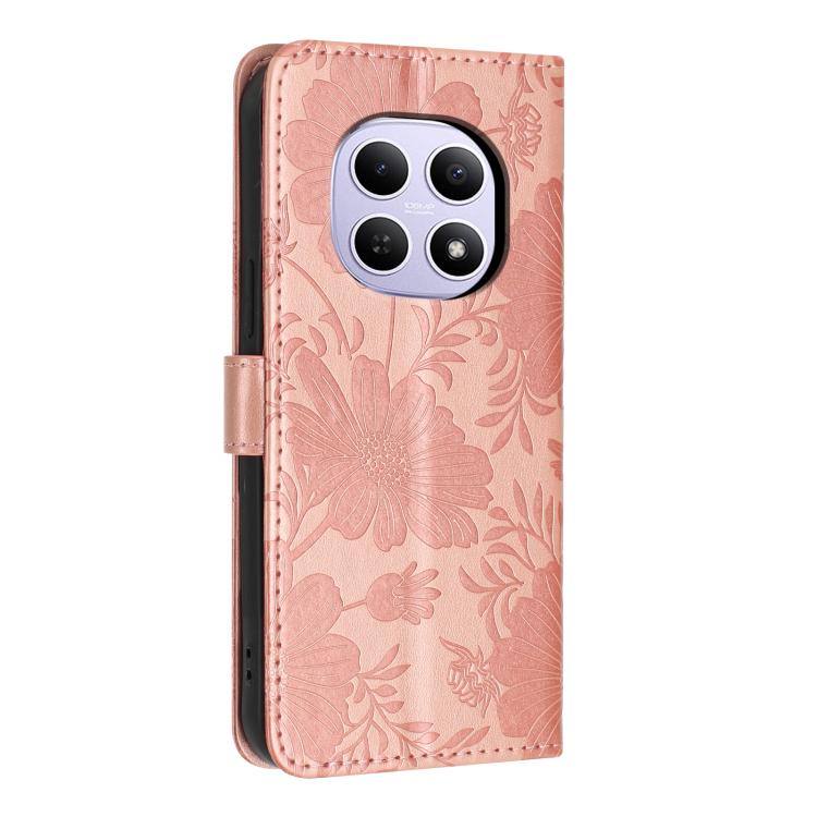 For Redmi Note 15 5G Global 164mm Sunflower Embossed Vegan Leather Phone Case with Small Black Rope