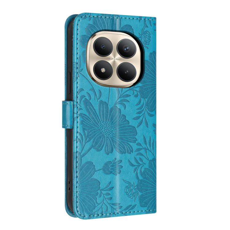 For Redmi Note 15 Pro+ 5G Global 163.3mm Sunflower Embossed Vegan Leather Phone Case with Small Black Rope