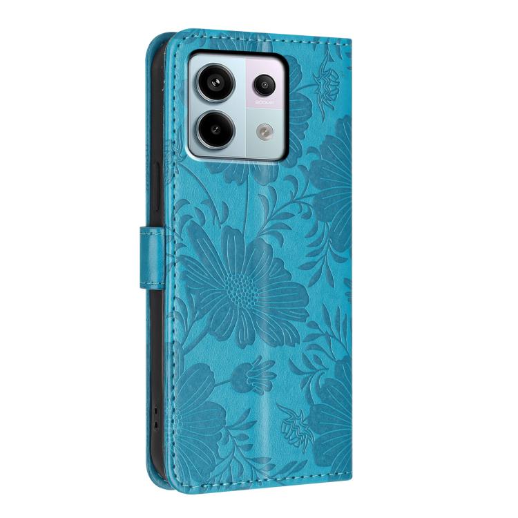 For Redmi Note 13 Pro 5G Global Sunflower Embossed Vegan Leather Phone Case with Small Black Rope