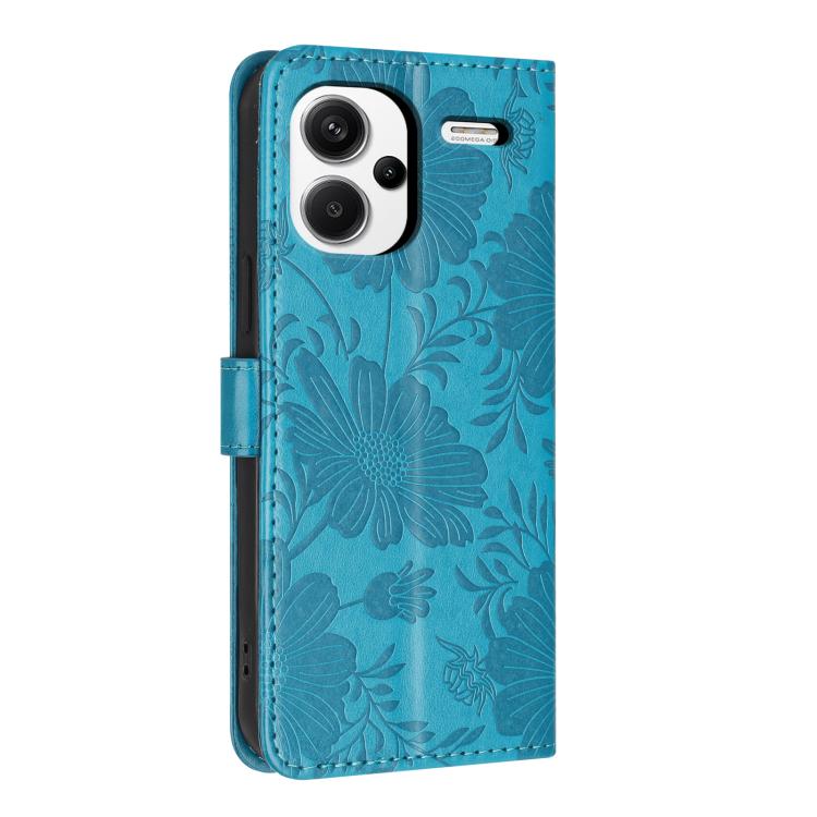For Redmi Note 13 Pro+ Sunflower Embossed Vegan Leather Phone Case with Small Black Rope
