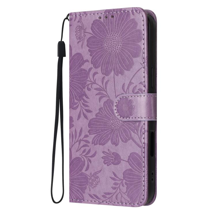 For Xiaomi 13 Pro Sunflower Embossed Vegan Leather Phone Case with Small Black Rope