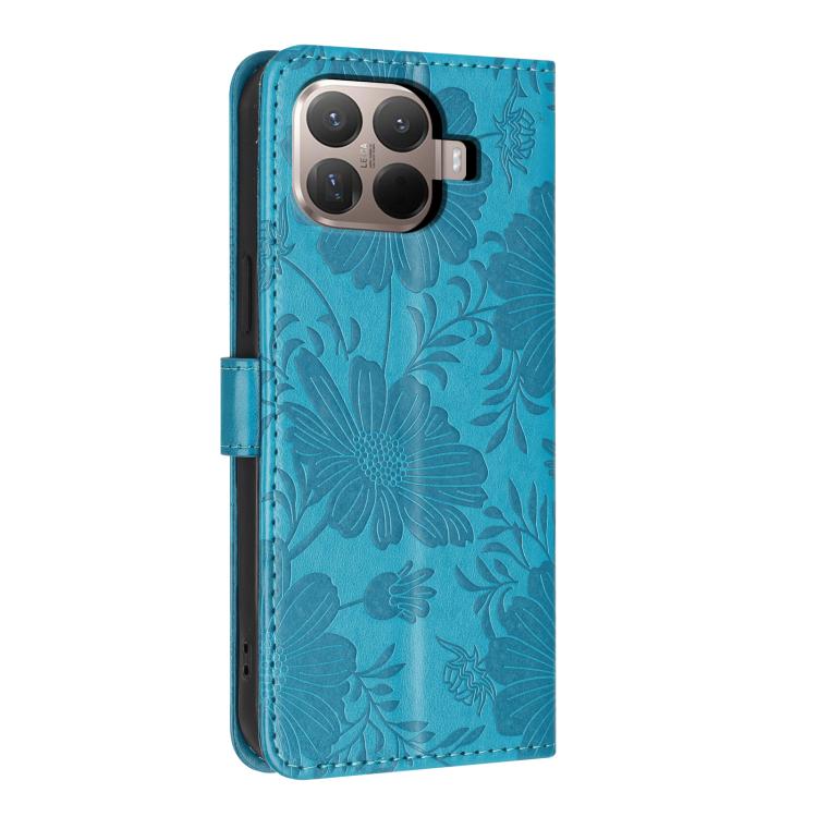 For Xiaomi 15T Pro 5G Sunflower Embossed Vegan Leather Phone Case with Small Black Rope