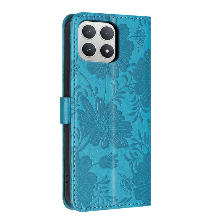 For Xiaomi Poco F8 Pro 5G Global Sunflower Embossed Vegan Leather Phone Case with Small Black Rope